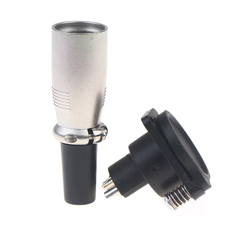 For Electric Scooter E-Wheelchair Microphone Connector Adapter Battery Charger Port 3 Pin Inline Connector Jack Socket With Cap
