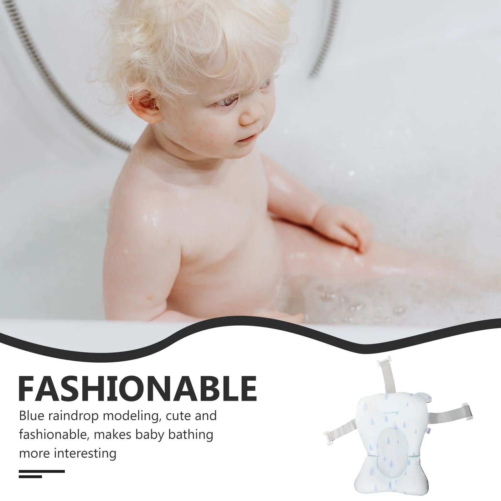 Baby Bath Support Net Large Blue Infant Tub Cushion Floating Pad Shower Mat Non Slip Bathtub Accessory Baby Bath