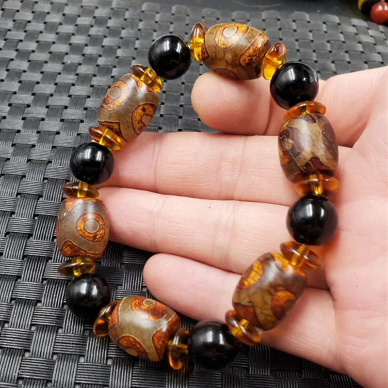 

Jade dragon jade jade bracelet onyx dzi bracelet three-eye tianzhulu lutong bracelet jade bracelet jade bracelet