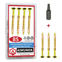 【85PCS Self-Dr Wood Screws 3.8*40mm T20】AIMUNOK Carbon Steel | Knurled Tail, Anti-Split & Max Torq | Cabinet/Furniture/Fence/DIY