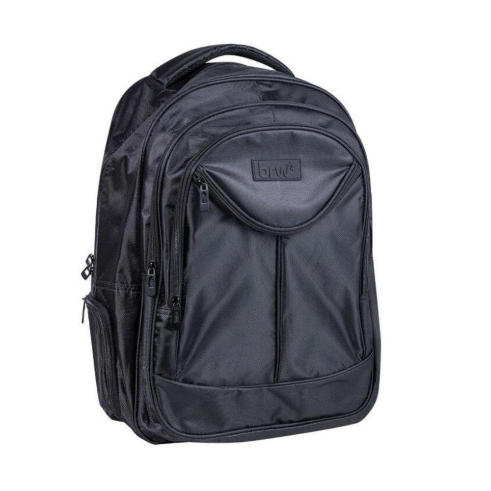 BRW Black Executive Polyester Notebook Backpack