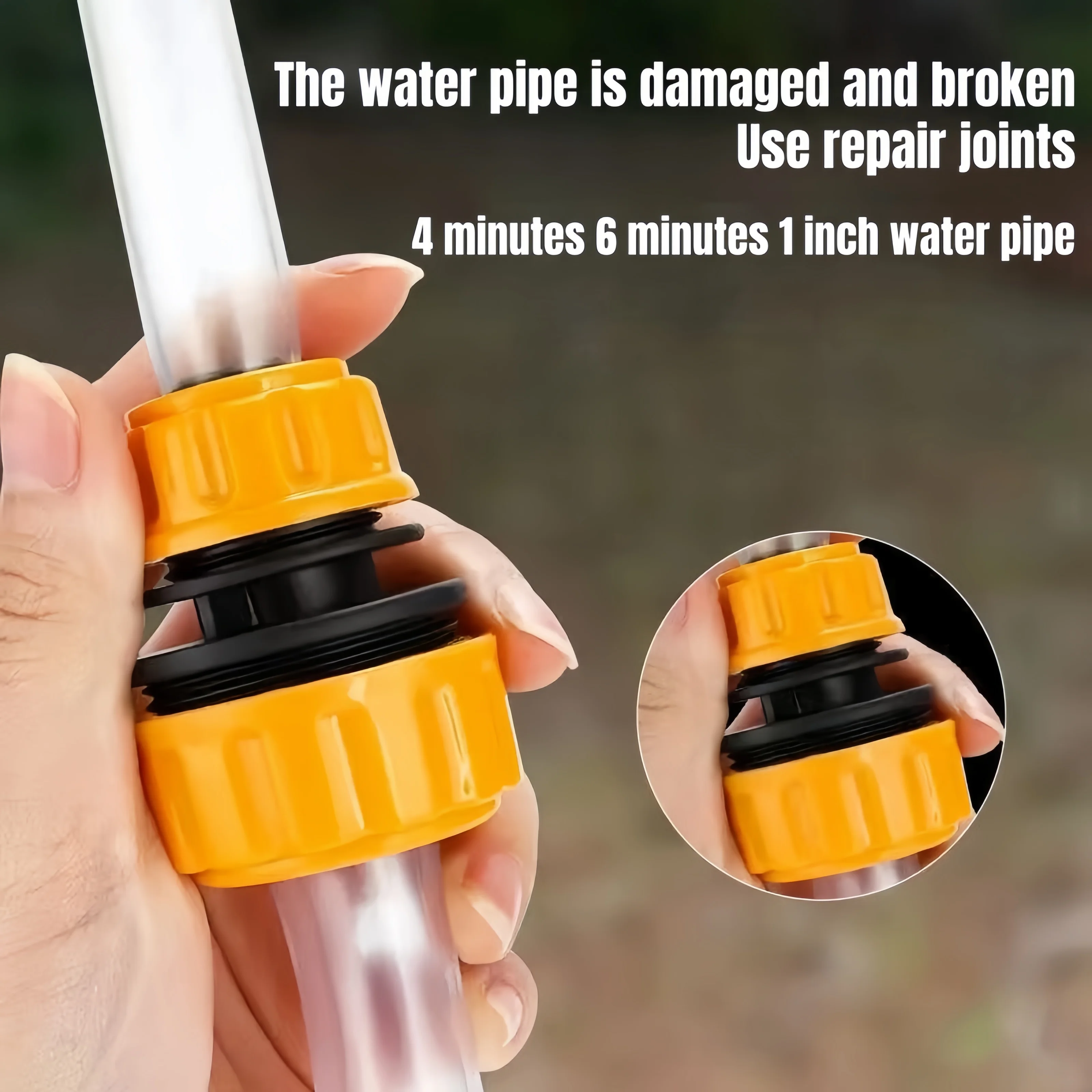 4 Minutes 6 Minutes 1 Inch Water Pipe Connector, Quick Repair Hose Connector, Household Car Wash, Garden Watering