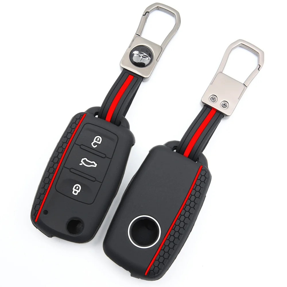 Remote Key Protector With Chain For Volkswagen Golf Passat Jetta Tiguan Magotan Santana Soft Touch Lightweight Protective Cover