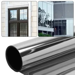 One Way Vision Black Silver Window Mirror Glass Film Static Cling UV Rejection Privacy Protection for Building House Decoration