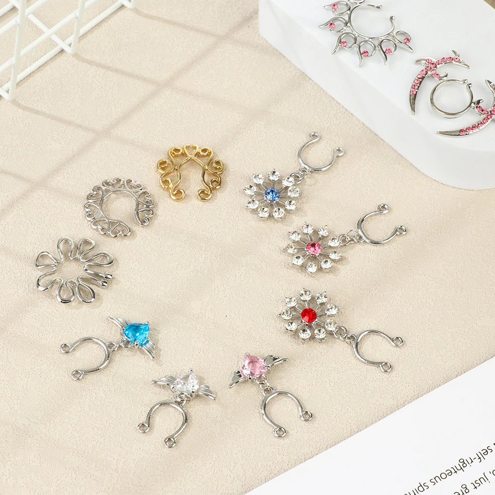 Fashion New Fake Nipple Ring Non Piercing Nipple Ring Women Sexy Nipple Ring Non-Piercing Body Jewelry Beach Party Dance Jewelry