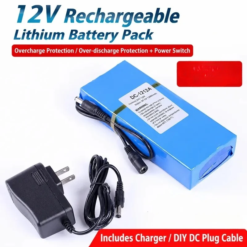 12V Polymer Lithium Battery Pack for Audio Mobile Power Supply Outdoor Monitoring Rechargeable Large Capacity Power Bank 20A