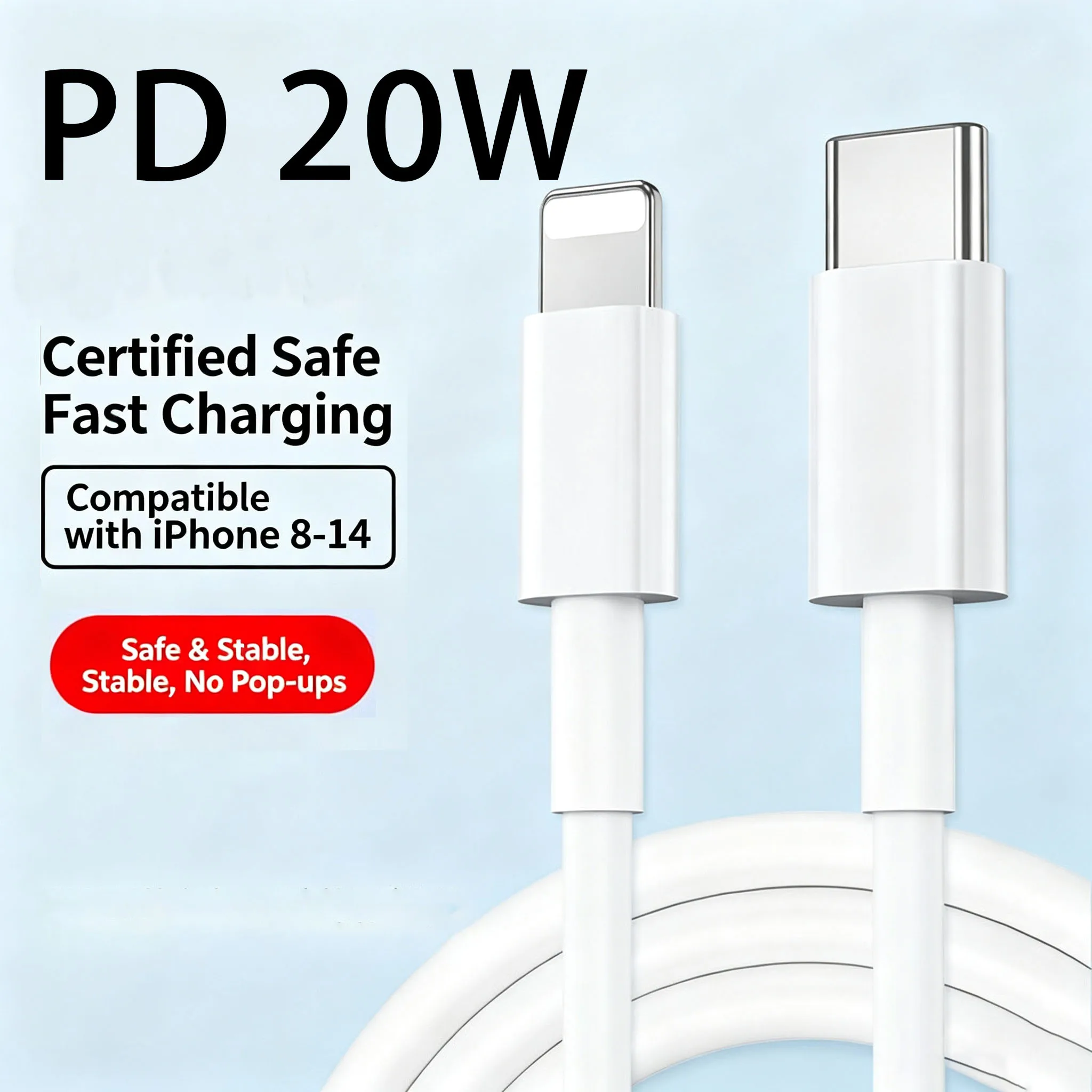 Braided 20W Fast Charge PD Cable For iPhone 13 14 Pro Max 11 12 mini X XR XS Max 8 Plus Quick Charging USB-C Data Cables 1m 2m