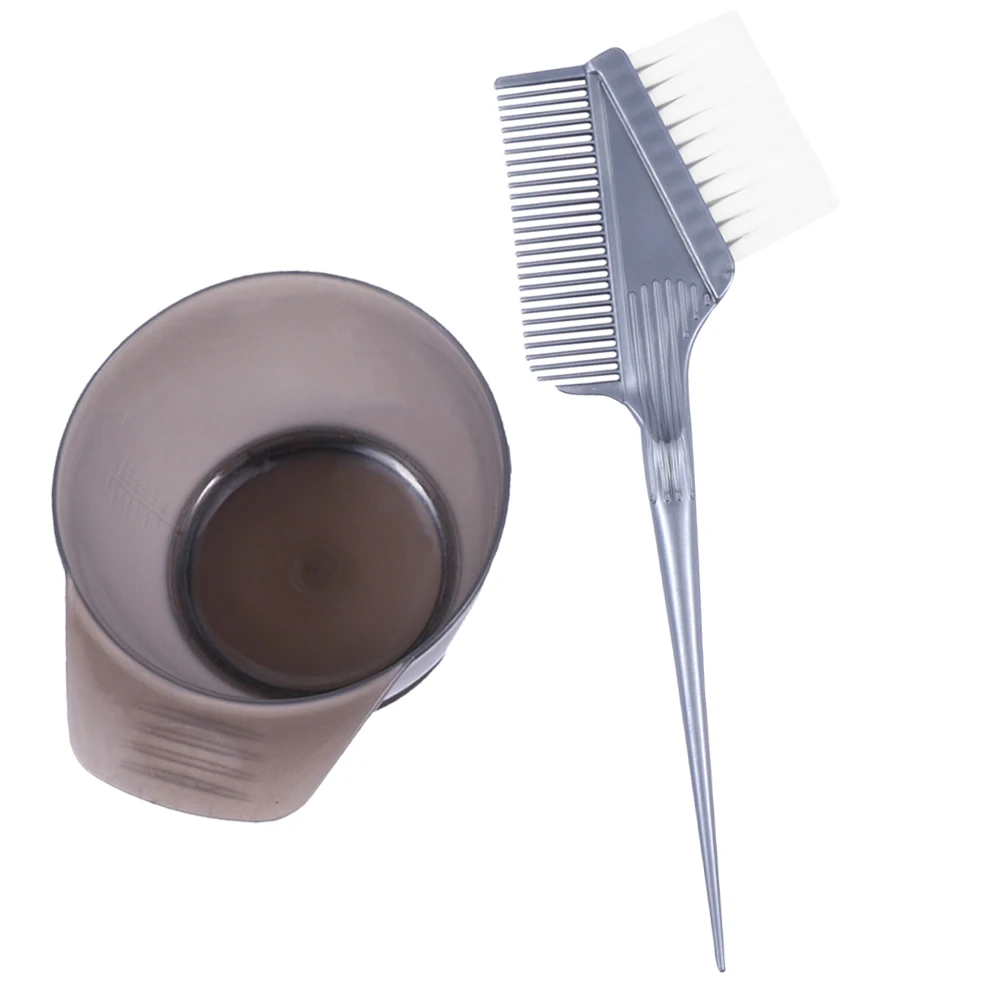 

2pcs Hair Dye Bowl Comb Set Baked Oil DIY Tools Coloring Bowls Plastic Handle Home Salon Professional Accessories