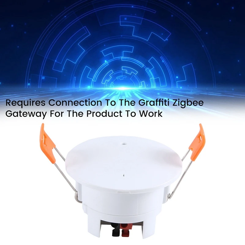 Белый граффити датчик присутствия тела Zigbee потолок 5,8G радар присутствия тела Датчик граффити датчик 1 комплект