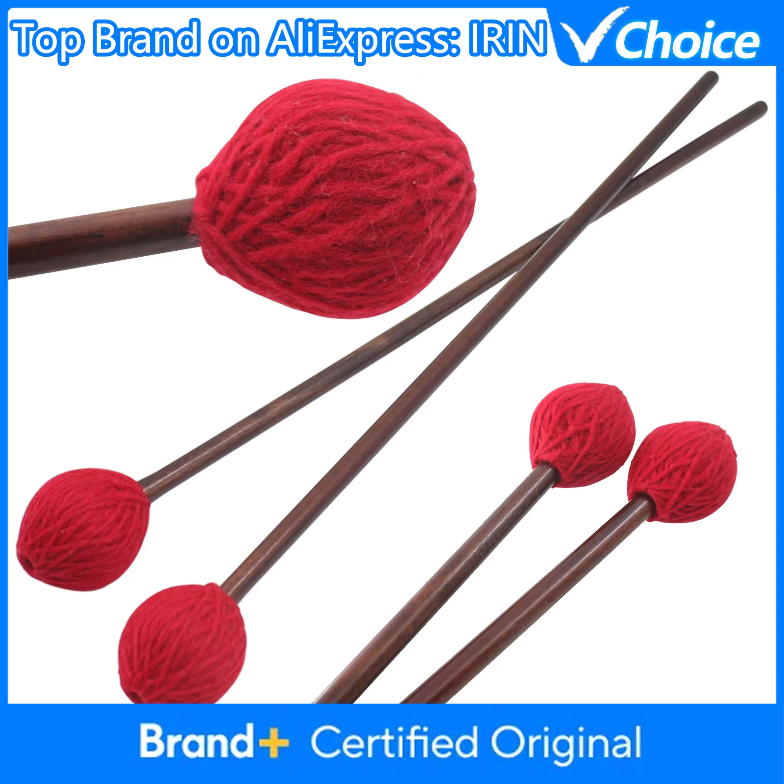 IRIN - Baquetas para Marimba, 1 Par, Accesorios para Instrumentos de Percusión, Baquetas Intermedias para Marimba, Baquetas Profesionales para Xilófono