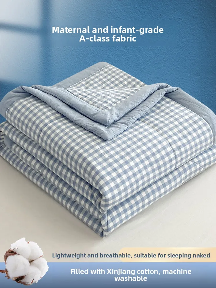 hine Waable Cotton Summer Quilt Lightweight Cooling Blanket for Students Dormi Home Use Air Conditioner Quilt