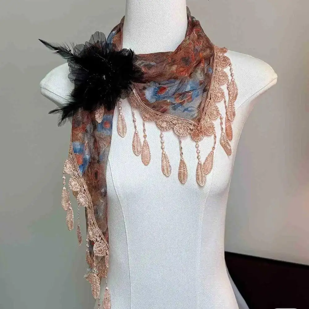 

Корейский треугольный шейный платок, бандана, шарф, шали, шейный платок, платок в стиле бохо, пояс для девочек, женщин, юбка, занавеска, дорожное фото