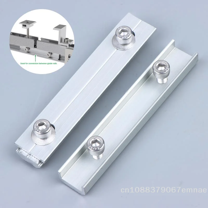 [ZYAS]【xxx】Solar Module Rails Profile Connectors Aluminium Mounting Connection Photovoltaic Bracket Guide Rail Connector[ZYS]
