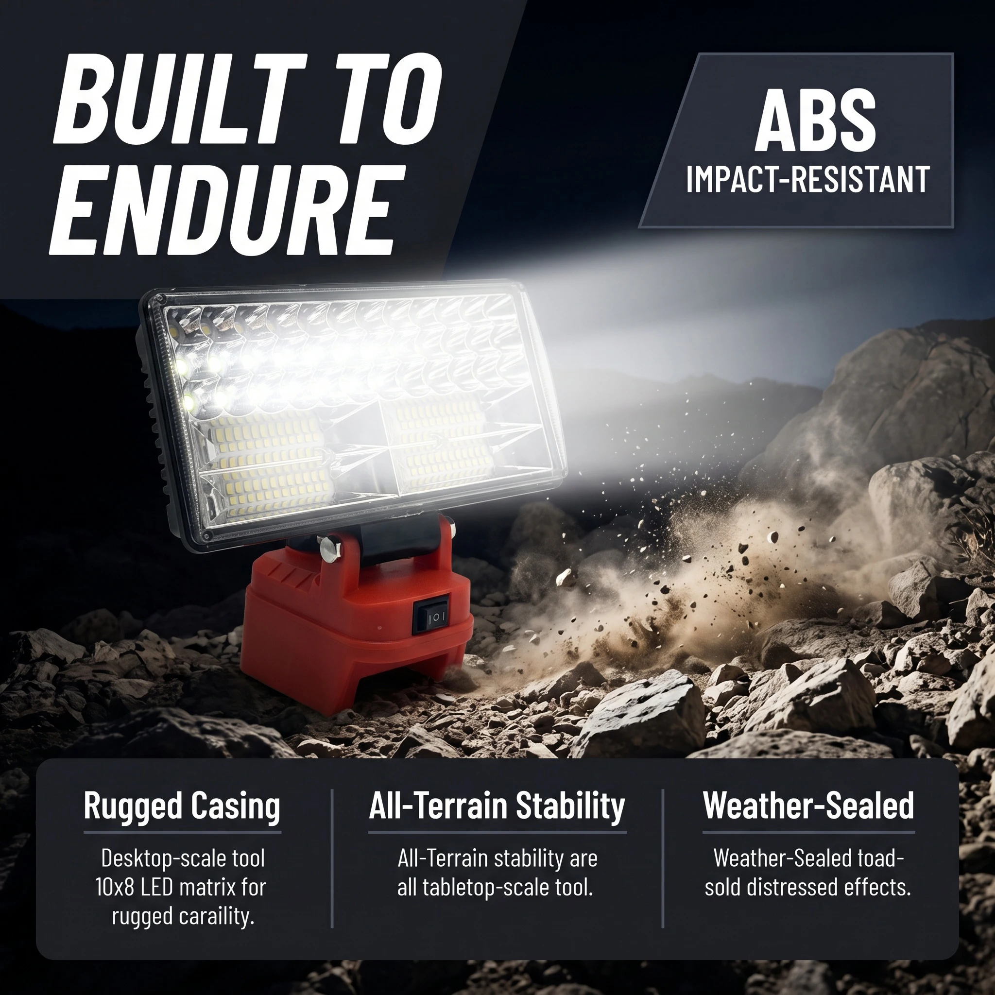 Kabellose LED-Flutlicht-Arbeitsleuchte für Milwaukee M18 Li-Ionen-Akku 9000LM Doppel-USB 2 Modi Camping-Notlicht Ohne Akku – Detail 7