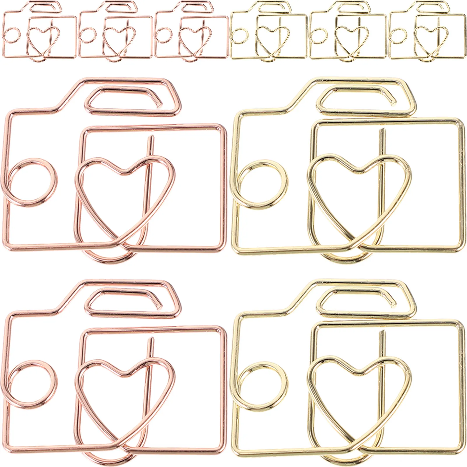 20Pcs Delicate Paper Clips Creative Shaped Metal Clips for Office School Home Stationery Organization Tidy File Management Tool