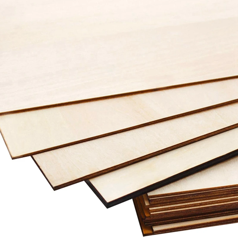 ABSF 15 Pack Unfinished Wood Sheets,Wood Thin Wood Board For House Aircraft Ship Boat Arts And Crafts,DIY Ornaments