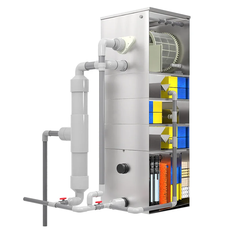 

Fish pond water circulation filter box 304 stainless steel outdoor pond culture micro filter