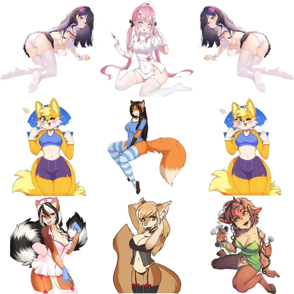 

Furry Sexy Girl PVC Stickers for Decorate Car Truck Motorcycle Camper Van Bicycle Laptop Wall Table Off-road Decal Accessories