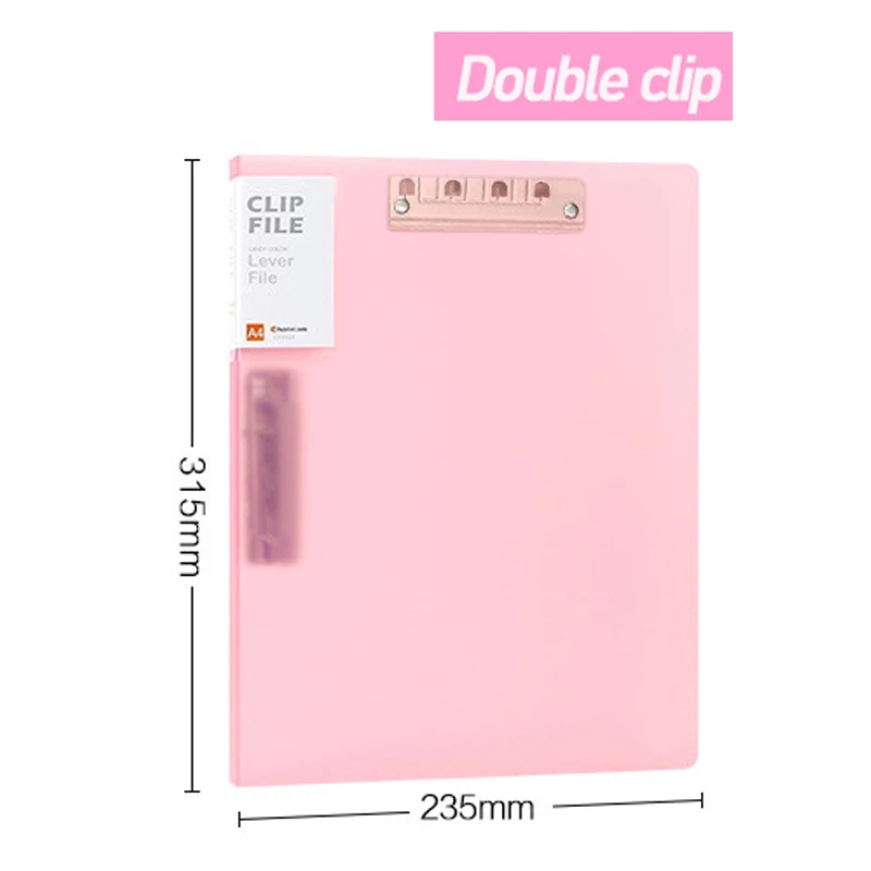 5pcs/lot A4 Folder Double Strength Clamp Office Supplies Data Clip File Board Writing Board Student Briefcase Documents Filing