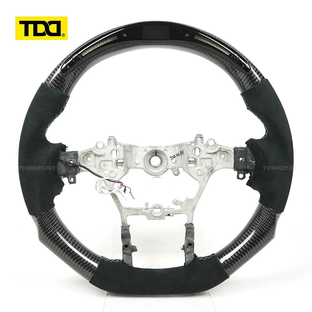 TDD Carbon Fiber Customized Smart Galaxy Pro II LED Steering Wheel for Toyota Hilux Eather Perforated Steering Wheel