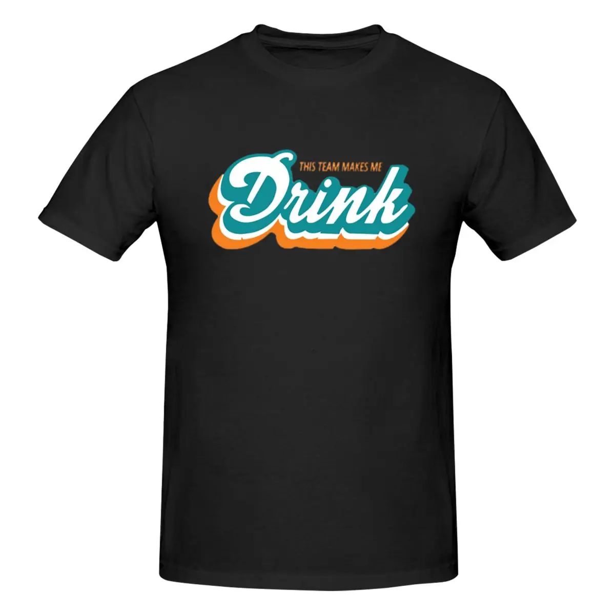 MIAMI MAKES Close DRINK-T-shirt ras du cou pour homme, en coton, court, à la mode, été