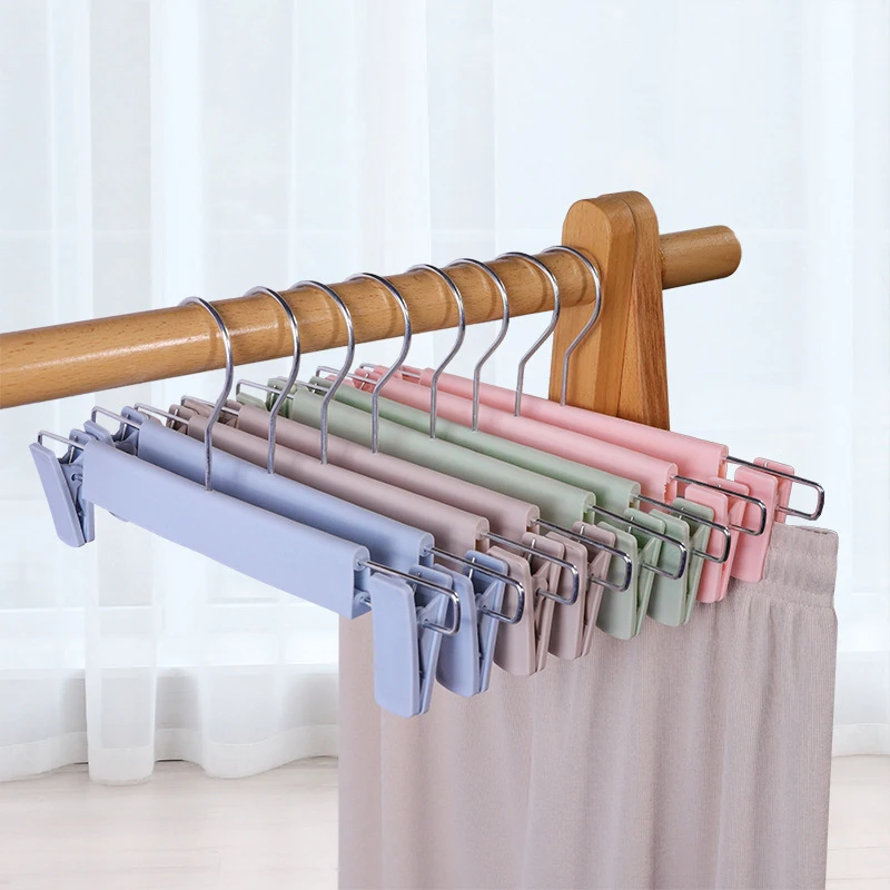 5/10PCS Pants Hangers,Space-Saving Skirt Holders with Adjustable Clips,Non Slip Drying Racks for Coat Shirts Dress Kids Clothes