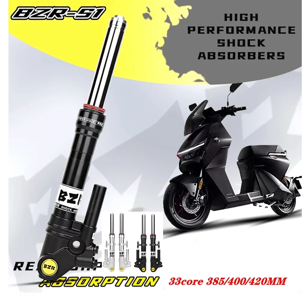 BZR-S1 33core 385/400/420MM Motorcycle Front Fork Front Shock Absorber Preload Adjustable For CYGNUS-X Niu N1S Ninebot E-Scooter