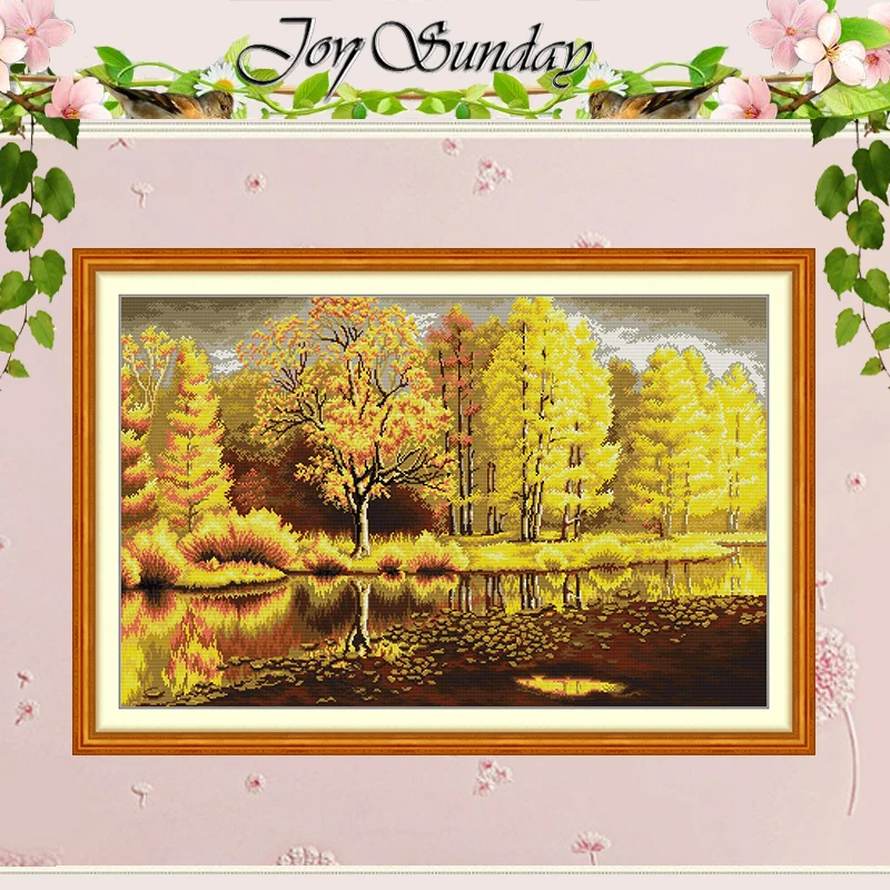 

Набор для вышивания крестиком «Золотой лес» с нанесенным рисунком, 11CT, 14CT, 16CT, HD, DMC, набор для рукоделия, вышивка, рукоделие, поделки