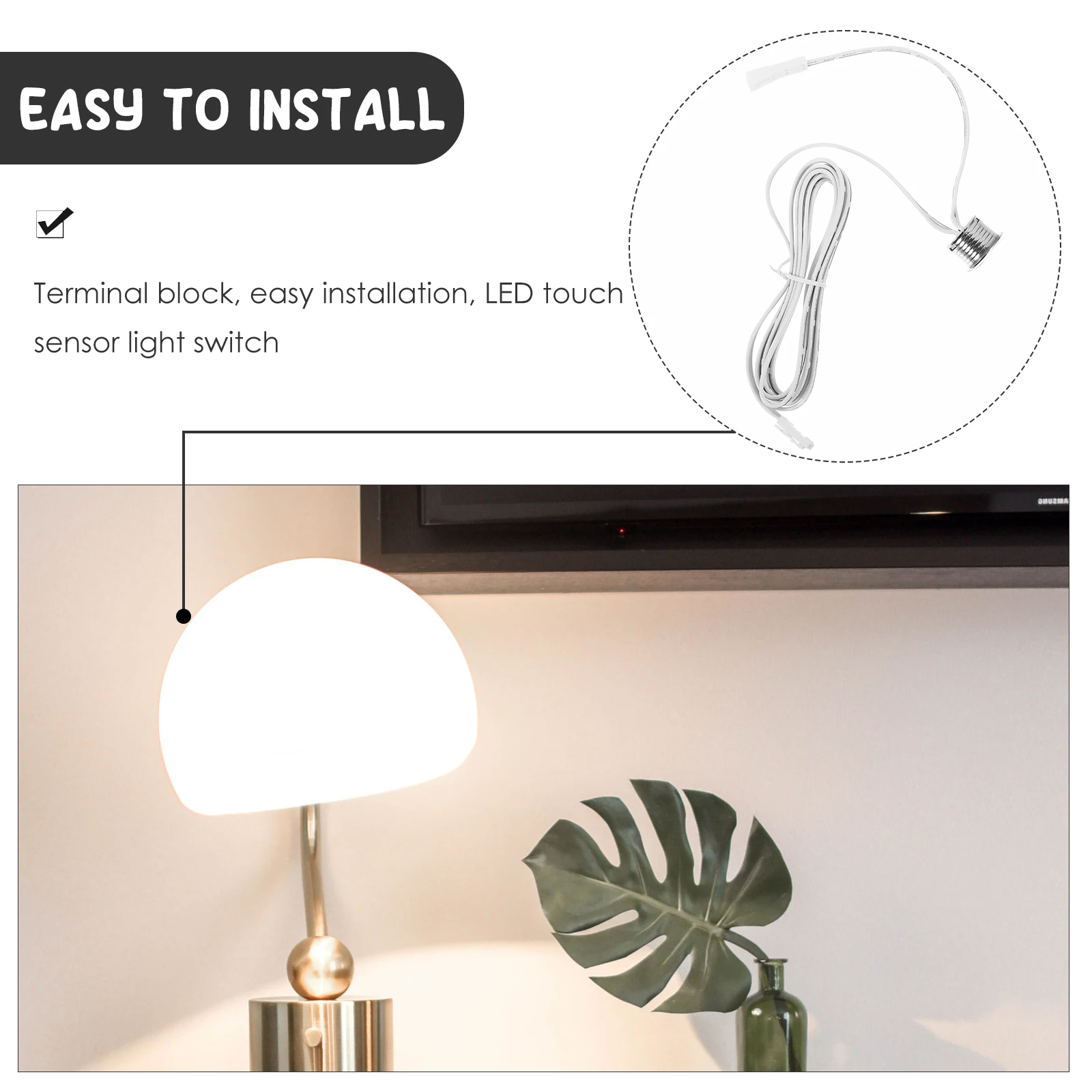 

Touch Lamp Switch Controller Module LED Light Strip White Flame Retardant and Anti-oxidation Pc Panel