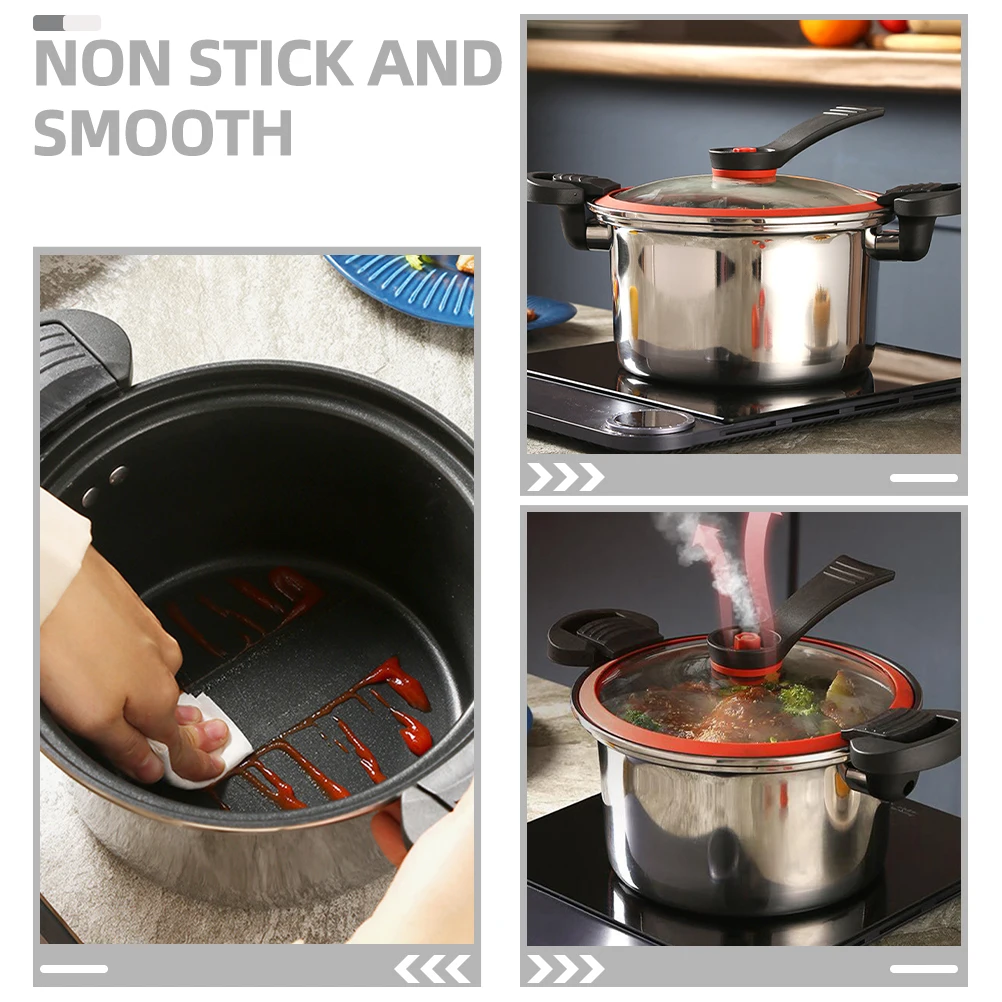 

Stainless Steel Pressure Cooker 24cm 3 5L Nonstick Soup Pot Micro Low Pressure Cooker Stockpots Steamer Portable Kitchenware