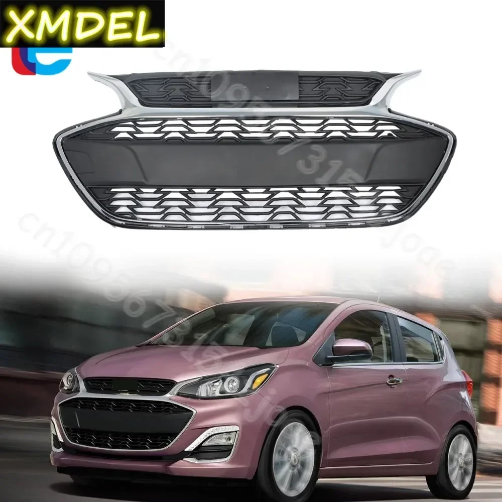 

car styling front center grill protector for Chevrolet Spark 2019 2020 2021 2022 Front Bumper Upper Grille abs Black Chrome