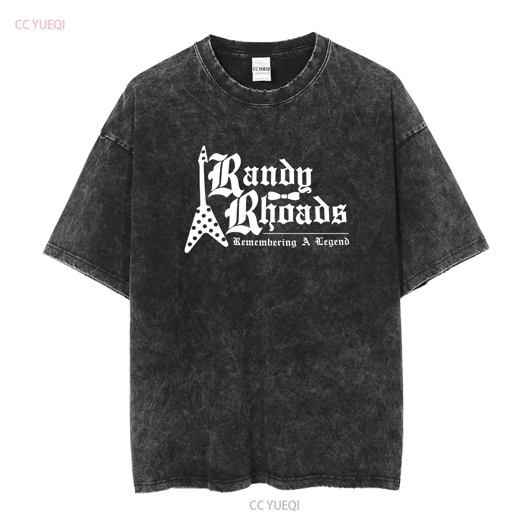 Randy Rhoads T Shirt White Men's M long or short sleeves vintage Washed Breathable Casual Comfortable Stretched homme Slightly