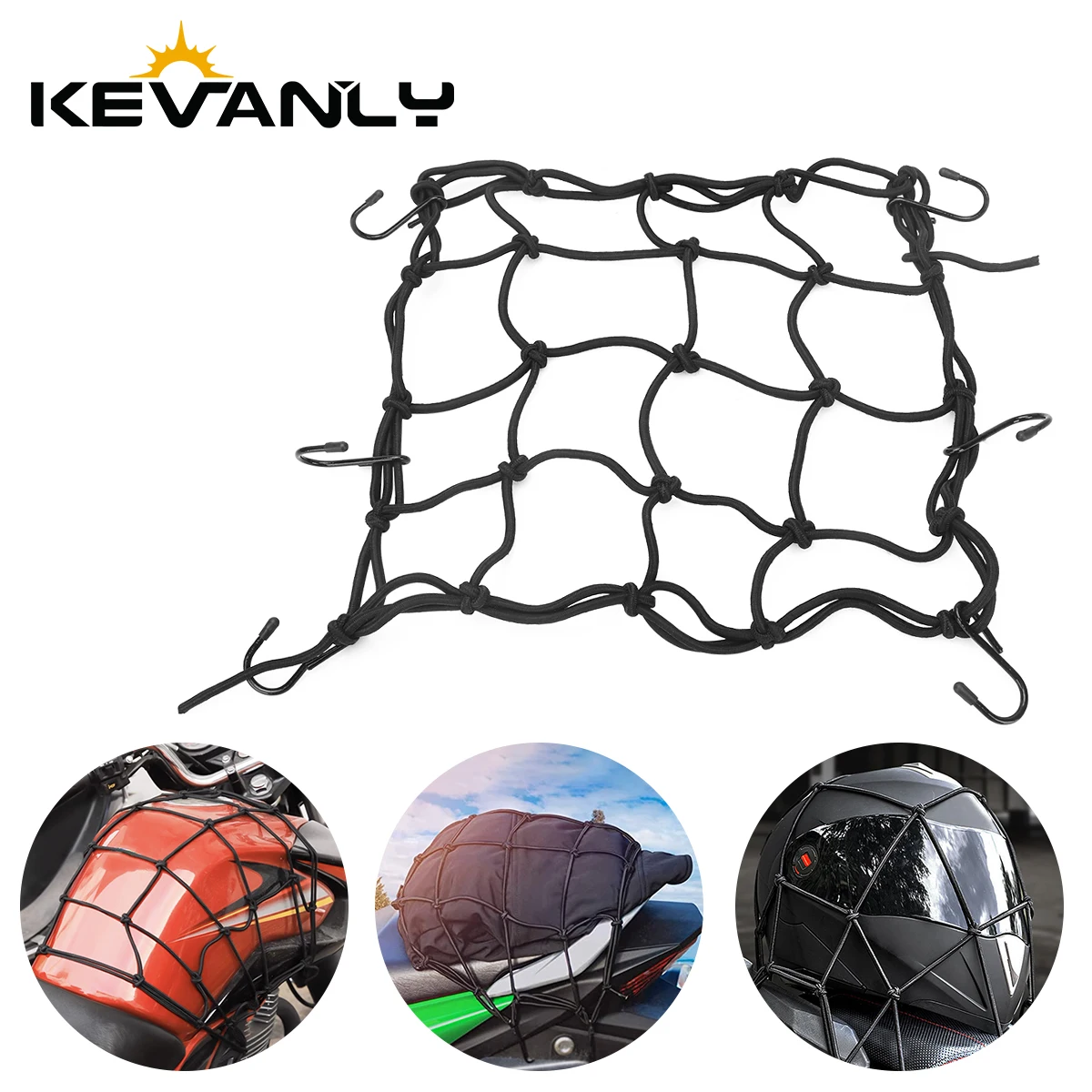 

30x30/40x40cm Motorcycle Helmet Luggage Net Universal Adjustable Helmet Hold Storage Mesh Cargo Bike Scooter Accessories