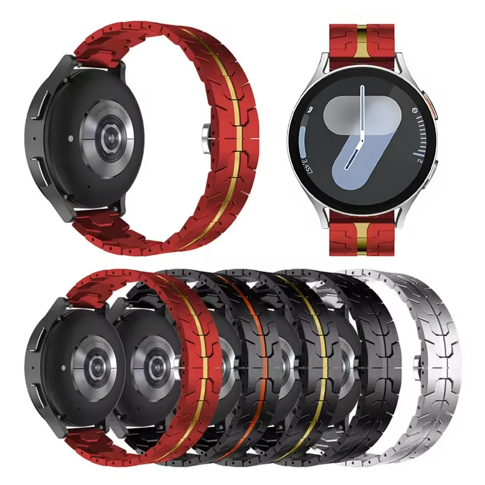 Cinturino in metallo per Samsung Galaxy watch 7 6 5 4 44mm 40mm cinturino comodo e traspirante per Samsung Galaxy watch 6/4 Bracciale classico