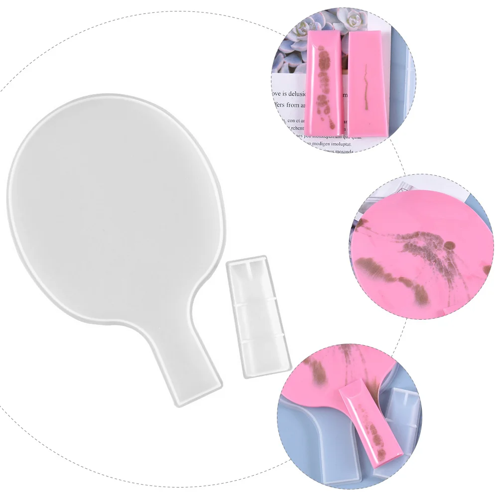 

Silicone Ping Pong Racket Mold Diy Crystal Epoxy Ornaments Making Tool Jewelry Crafts Desktop Decor Mould Creative Cake Mold