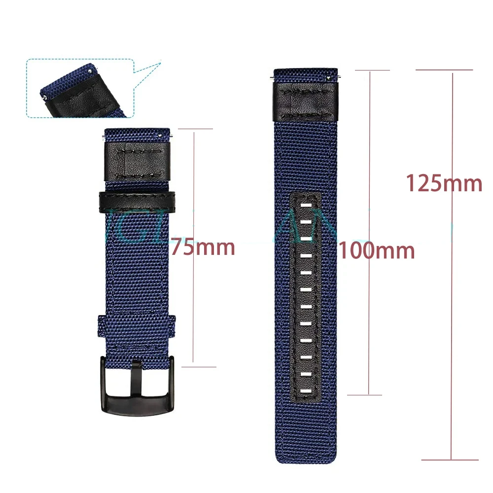 20mm 22mm Band Nylon Strap for Samsung Galaxy Watch3 41mm 45mm Quick Release Bracelet for Huawei Watch GT4/3/2 46mm 42 Watchband