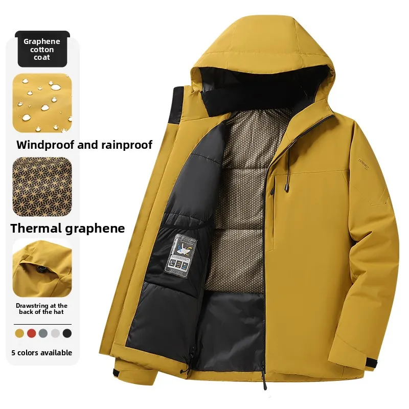 

Orege aphene Fce Hooded Jaet Men's Autumn Winter Long Faion Urban Sle Polyester Fiber 00% Coat Outerwear