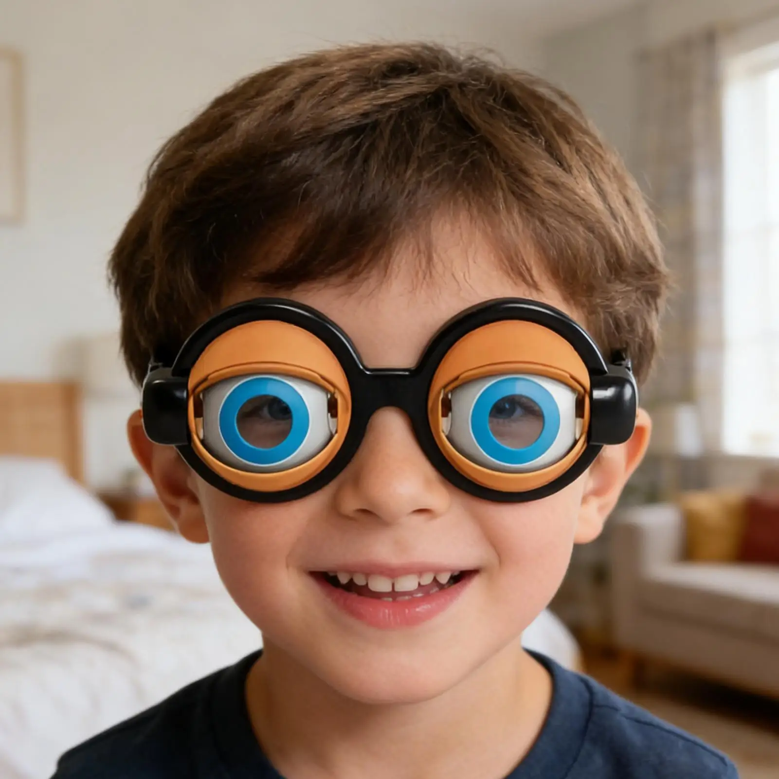 Occhiali pazzi Occhiali lampeggianti carini Giocattoli Scuotendo gli occhi Occhiali da sole Gag Puntelli per bambini Ragazzi Adolescenti Festa Vacanza Photo Booth Costume