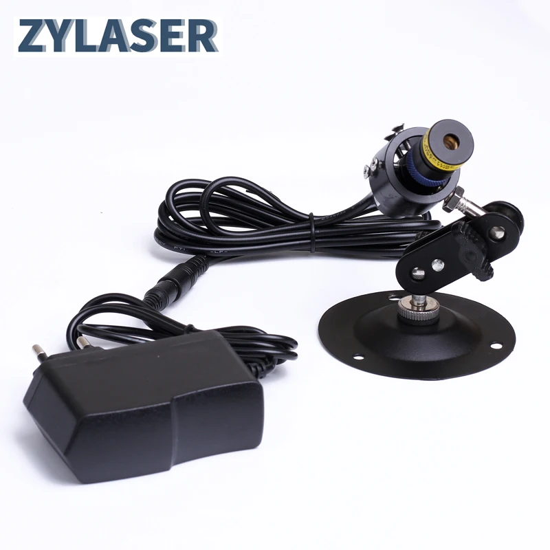 Plastic Lens 18X65mm Focusable 450nm Blue Line/Cross Line Laser Diode Module with Adapter&EU Holder for Positioning Cutting