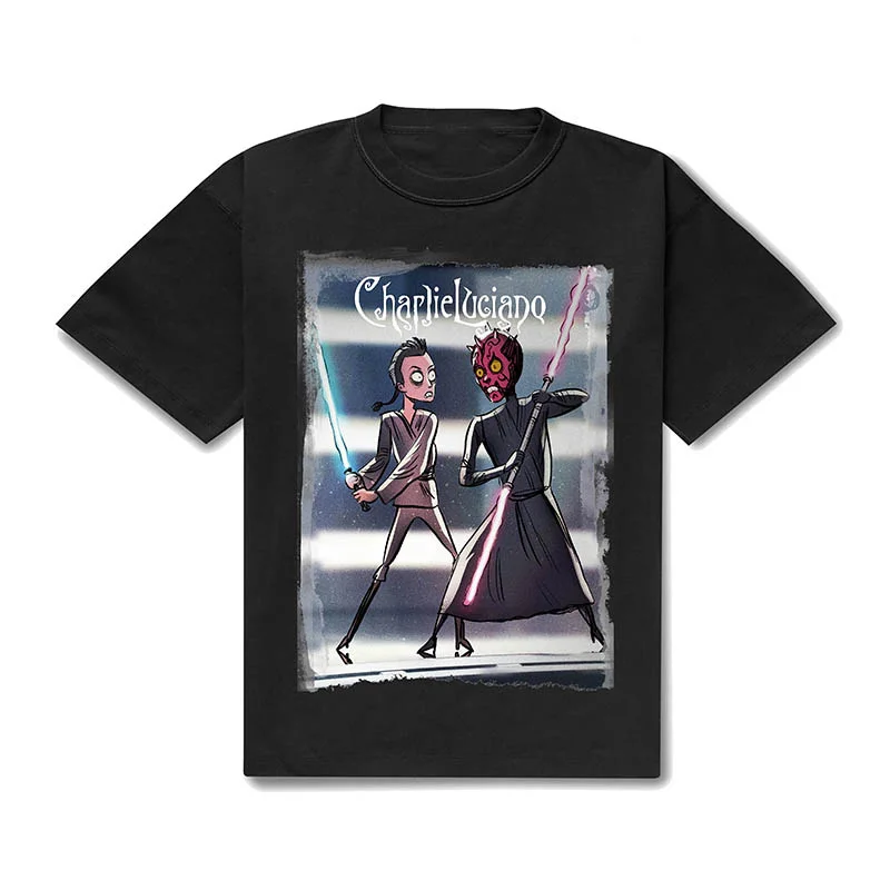 

2024 Fashion Brand T Shirt Jedi Trend T Shirts Fashion Street Style Adult Child Clothing 100%Cotton Streetwear Loose Casual Tee