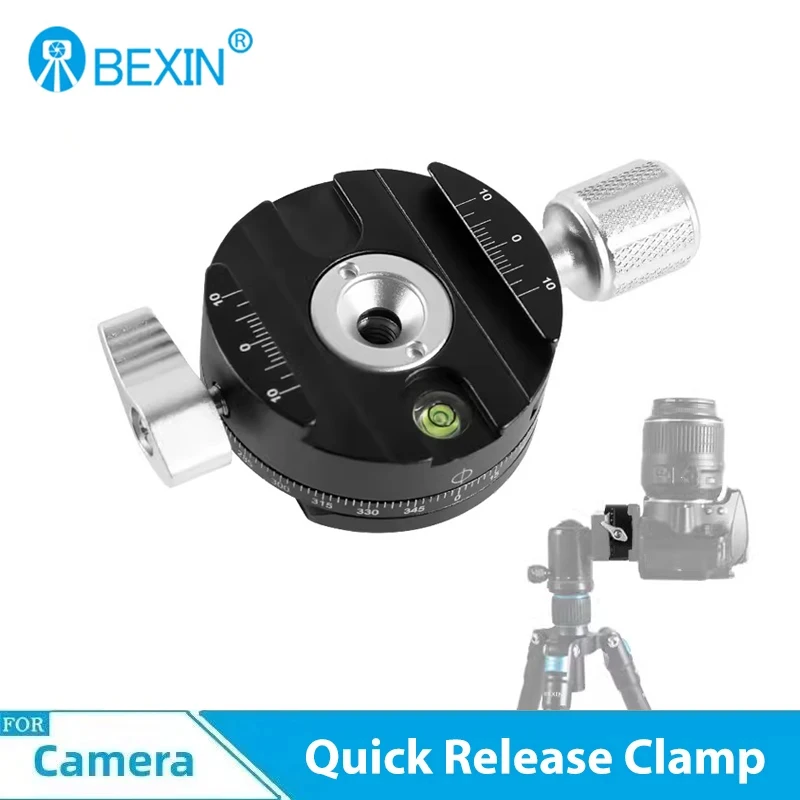 BEXIN Mini Quick Release Clamp 360 Degree Rotating Panorama Mount Clamp Seat Quick Release Plate Adapter For Dslr Camera Tripod