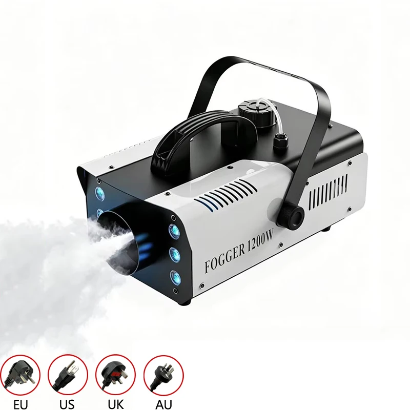 1200W 6LED Factory-made High Quality Fog Machine Multicolor Light Iron Material AC 110-220V Remote Control 10m Spray Distance 2L
