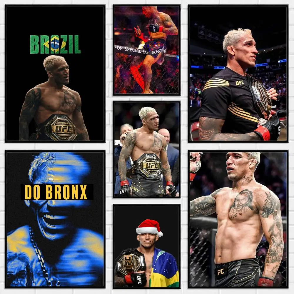 U-Ufc Charles Oliveira Poster Versatile HD Waterproof Wall Art Self-Adhesive Decor for Any Space Ideal Gift