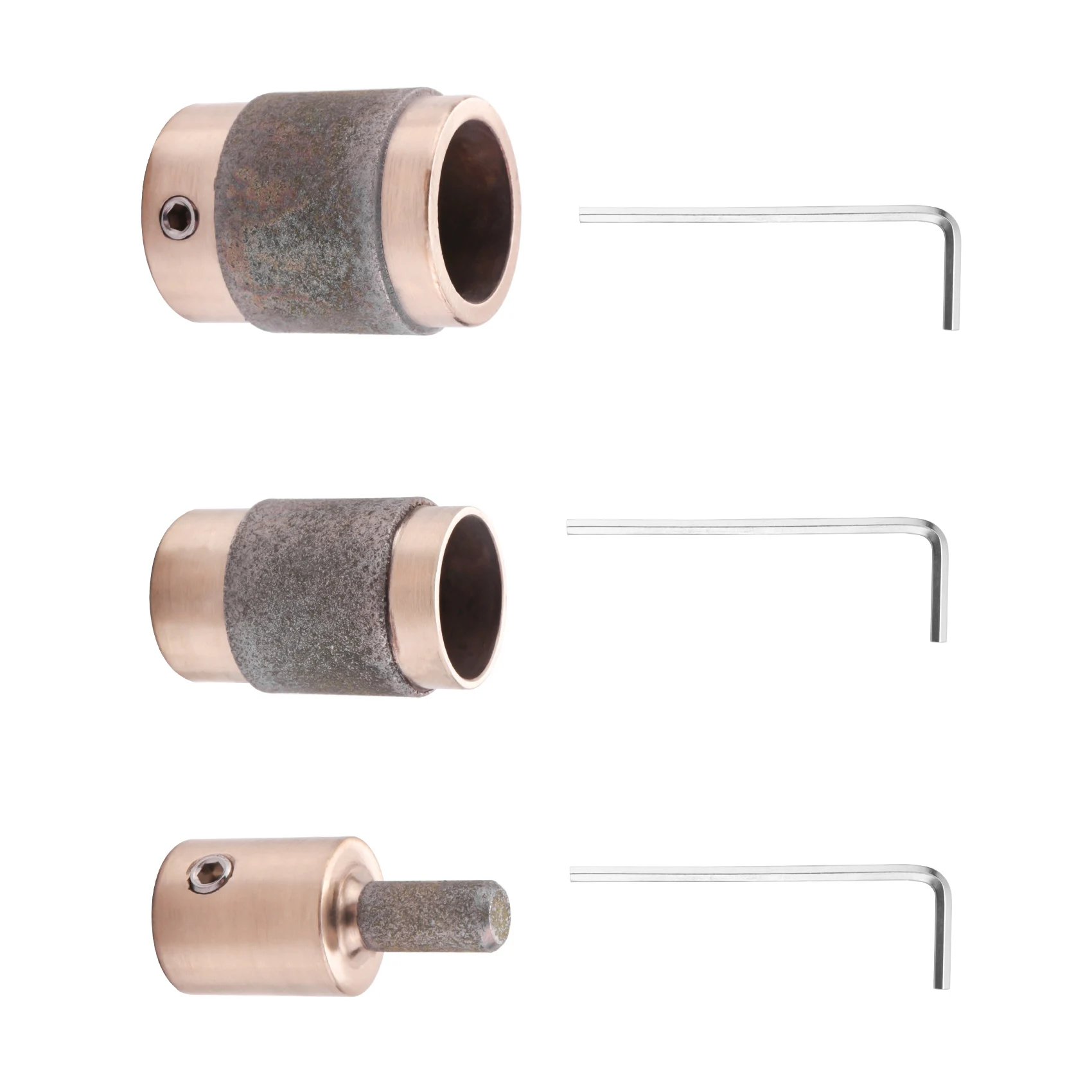 Vidro manchado Diamond Grinder, Bit Head Tools, Brass Core, 1 ", 3 tamanhos, 3/4", 1/4"