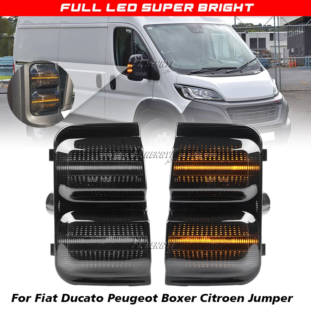1 Pair LED Dynamic Amber Side Mirror Turn Signal Lights For Fiat Ducato Peugeot Boxer Citroen Jumper Car Styling