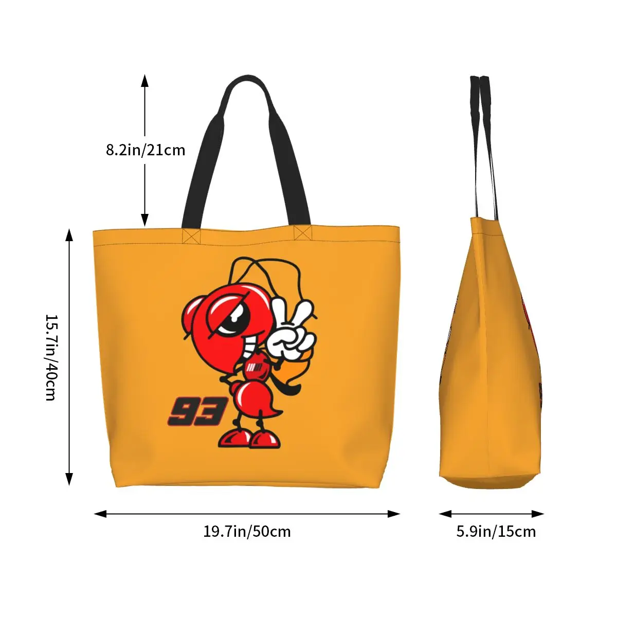 Motorcycle Marc Marqueze 93 Shopping Tote Bag Canvas Large Capacity Shoulder Bags Shopper Grocery Handbag for Women