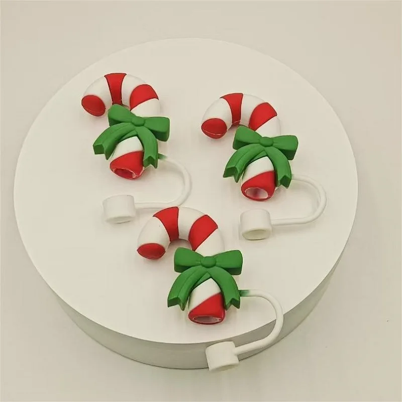 

Christmas Cane Silicone Straw Cap Dust Cap Christmas Cane Straw Cap Straw Cover Wholesale
