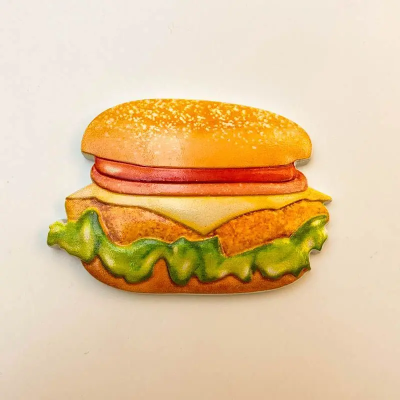 Gourmet Refrigerator Magnet Simulation Food Burger Decoration Creative Personality 3D High-Value Unique Small Gift