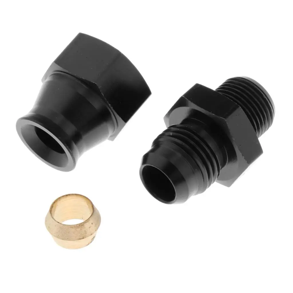 6ANAN-6 Male to 5/16 Inch 8mm Fuel Hose Line Tube Straight Fitting Adapter Black