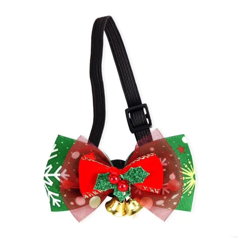 CORB Christmas Ribbon Collar Bowtie for 23Inch Geese Statue Scene Display Styling